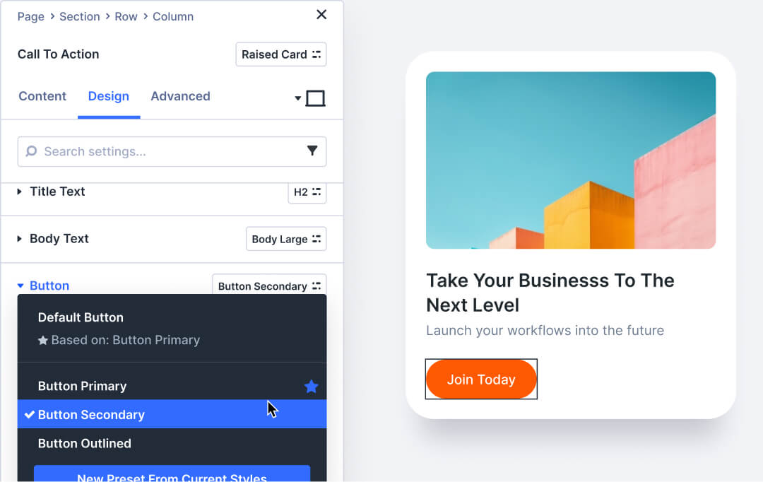 Global Presets et variables de design dans Divi 5