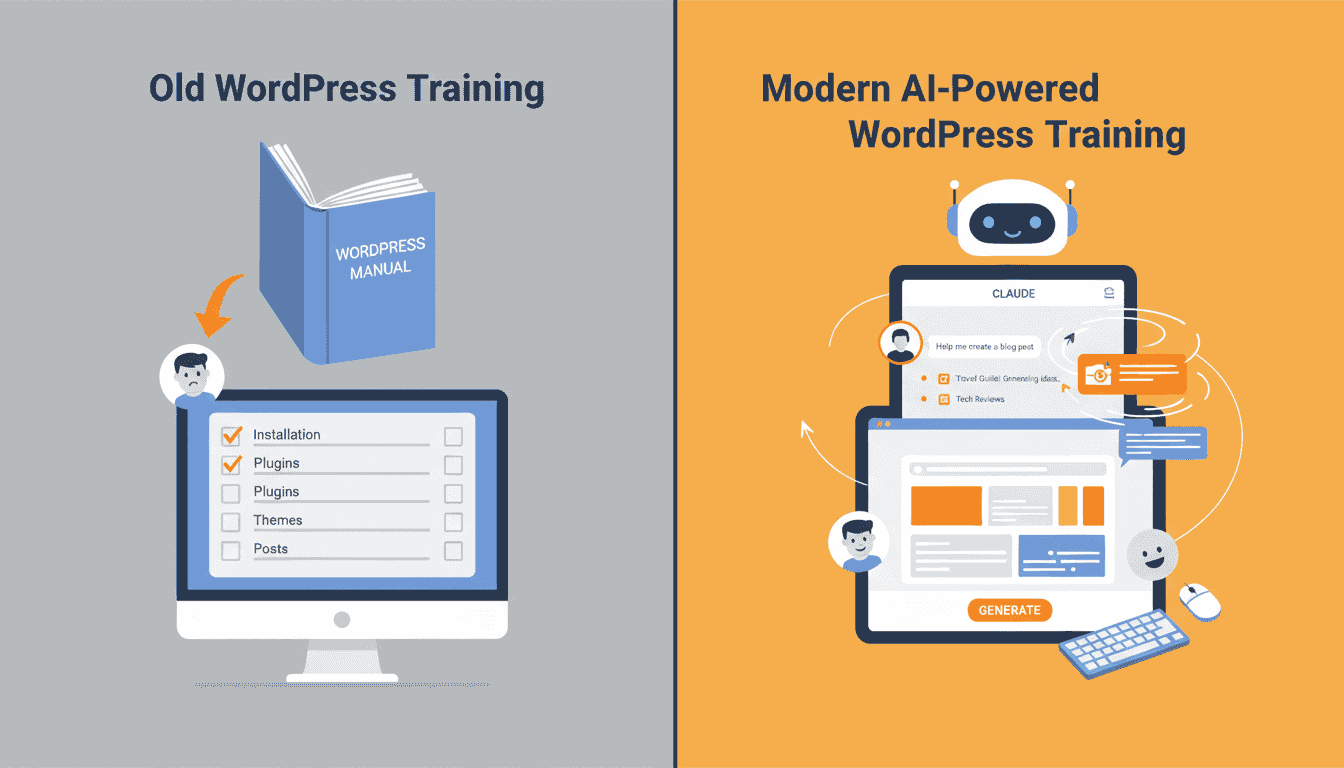 Formation WordPress avant et apres IA