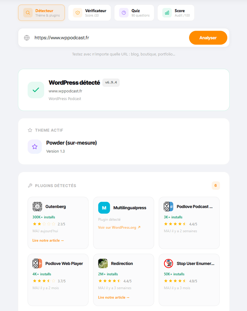 Détecteur WordPress : identifiez n'importe quel site en 5 secondes