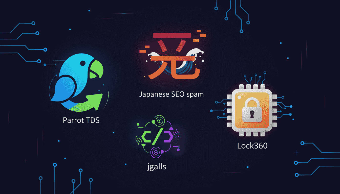 Les 4 familles de malware WordPress en 2025 : Parrot TDS, Japanese SEO, jgalls, Lock360