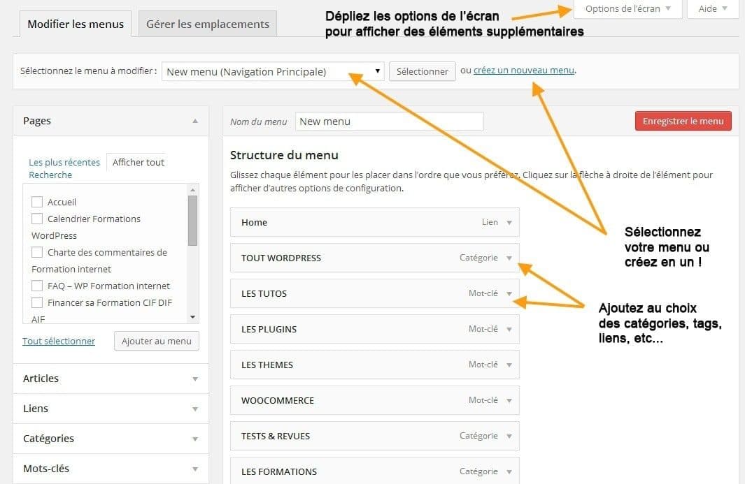 option-ecran-menu-WordPress