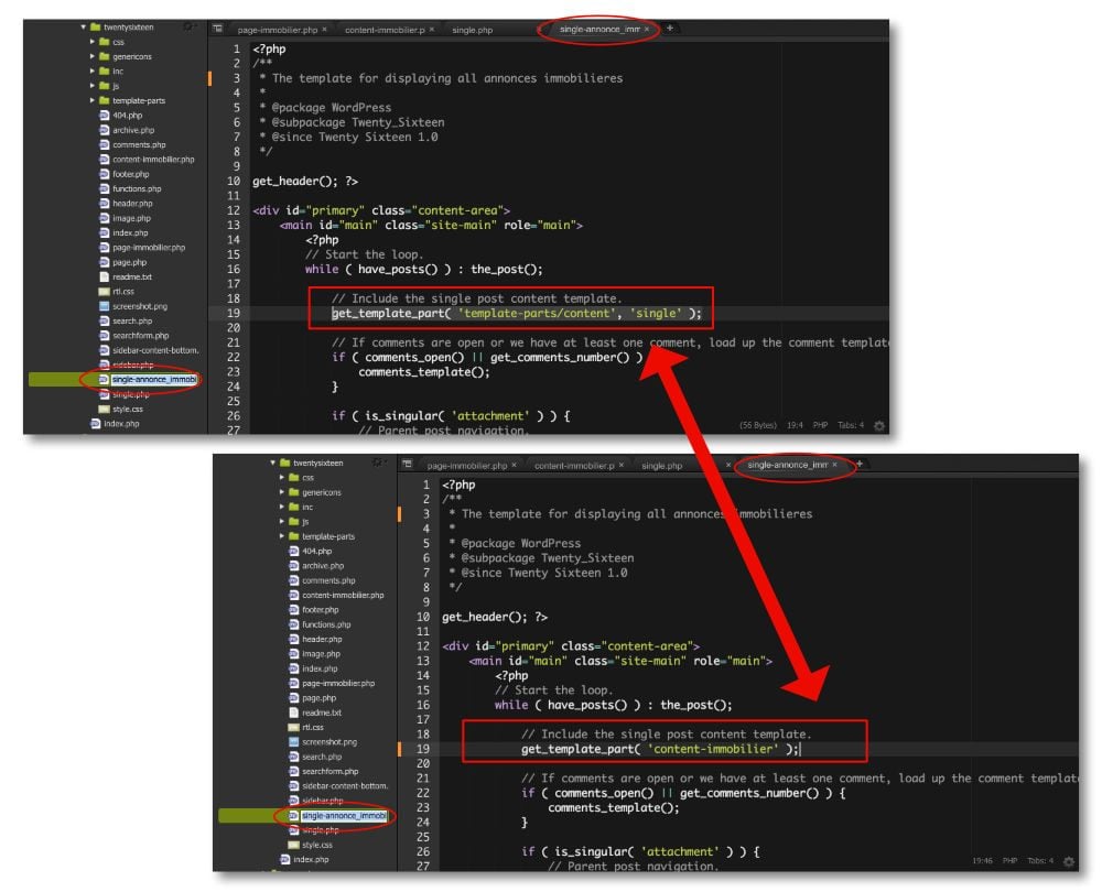 Dupliquer le fichier single.php