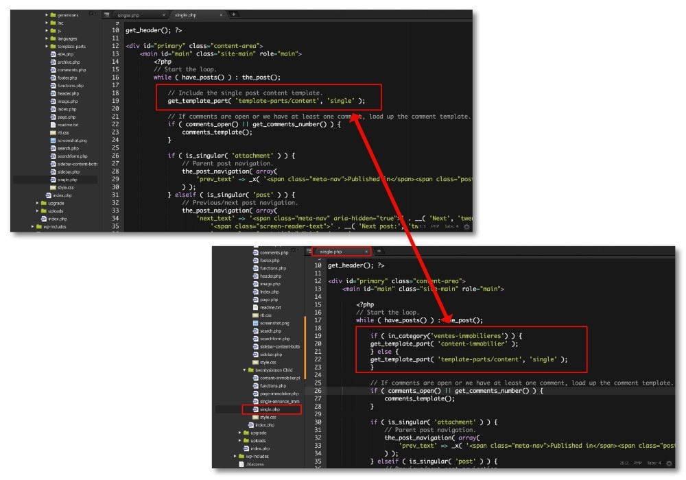 Modifier le fichier single