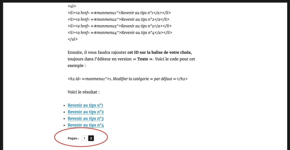 Rendu visuel fraction en page