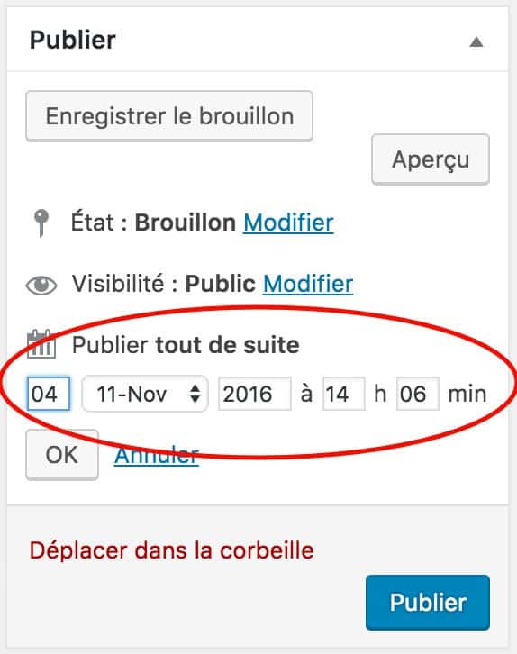 Programmer une publication
