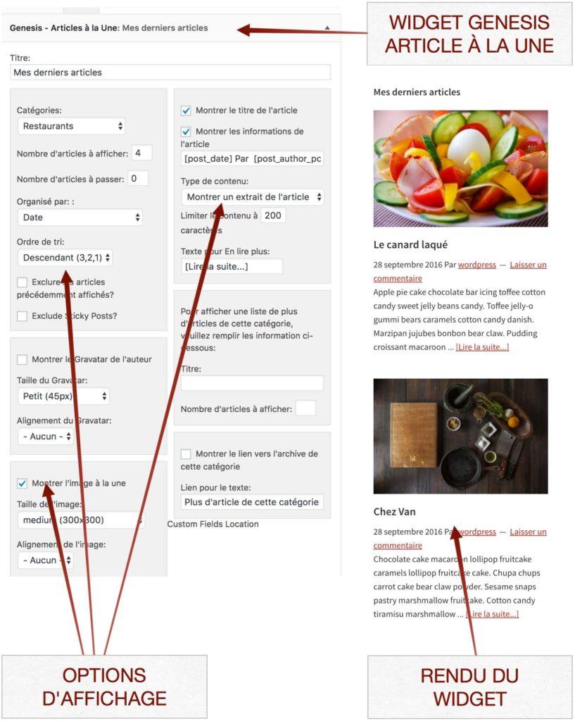 Widget Article à la une de Genesis Framework
