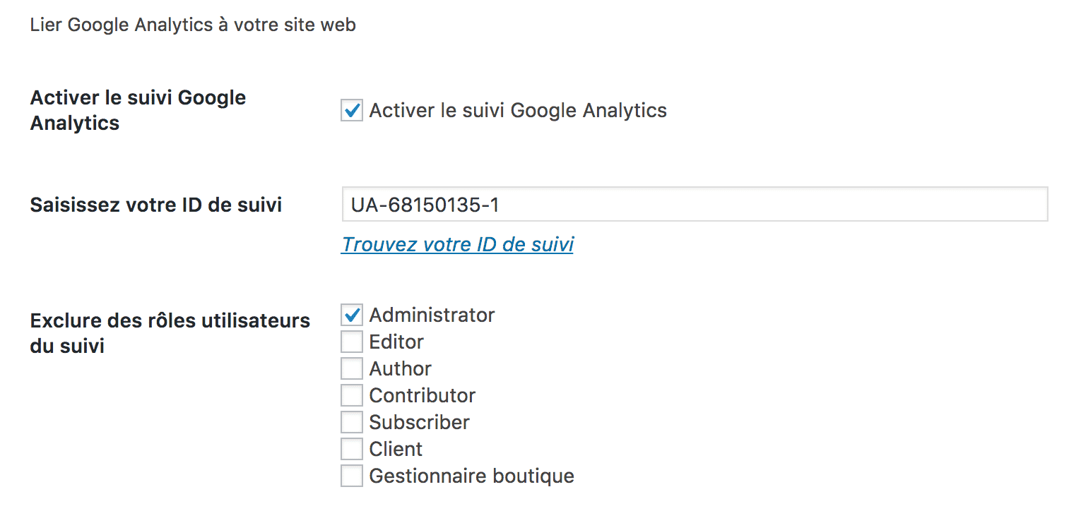 SEOPress Google analytics
