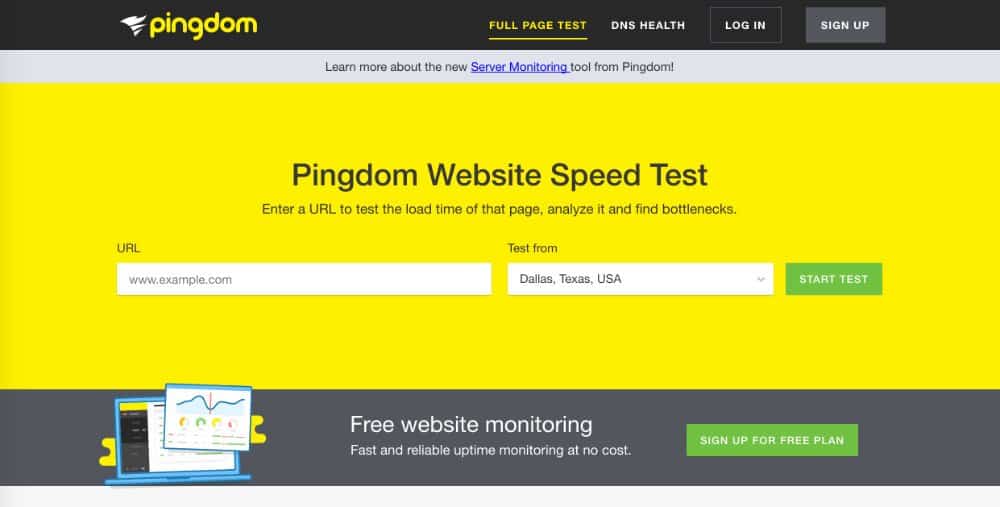 Outils en ligne : pingdom