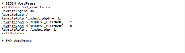configuration htaccess par défaut