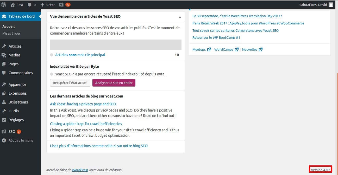 La grande FAQ WordPress - Image 2 Numero de version WordPress