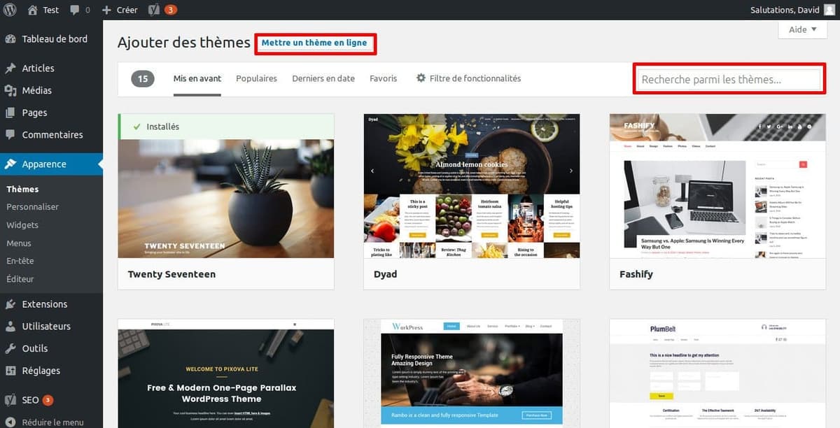 La grande FAQ WordPress - Image 3 Installer un theme WordPress