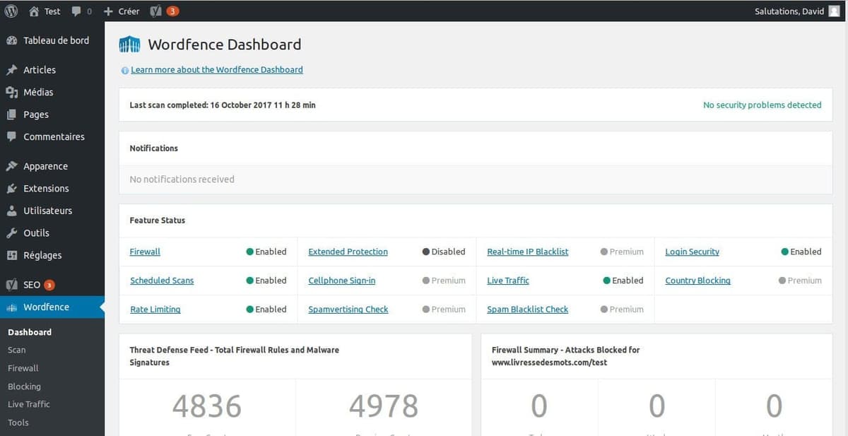 La grande FAQ WordPress - Image 14 Le plugin WordFence