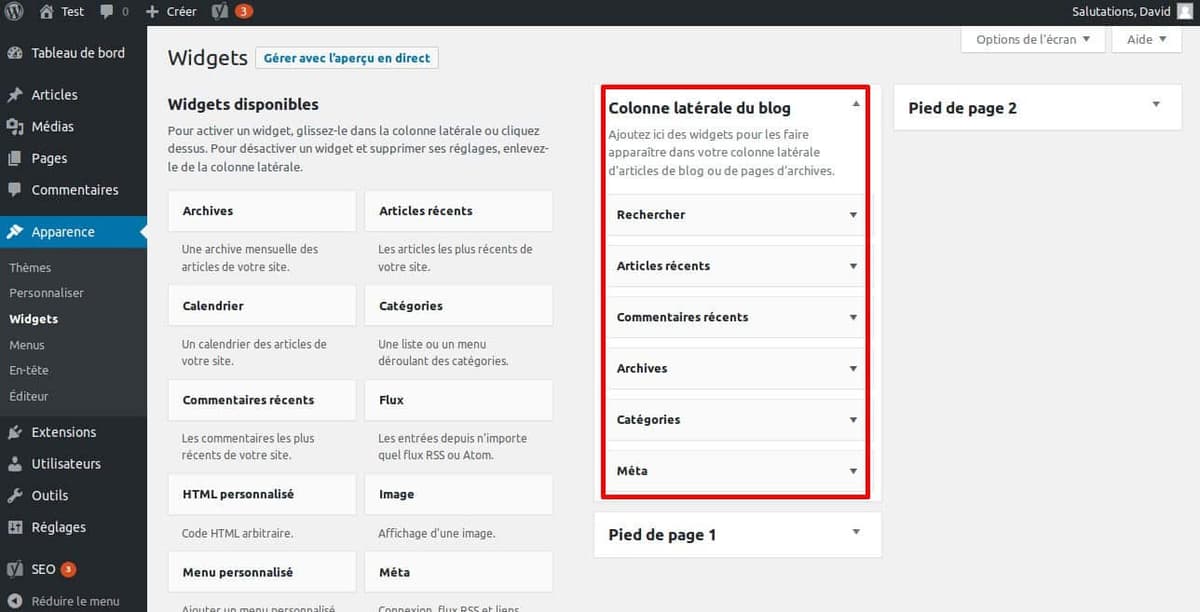 La grande FAQ WordPress - Image 5 Widget de barre laterale WordPress
