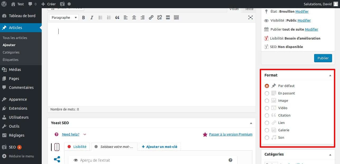 La grande FAQ WordPress - Image 9 Format d’article