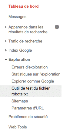 outil de test du fichier robots.txt