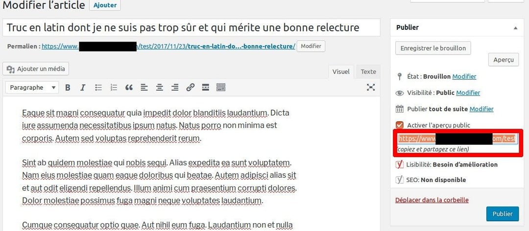 Comment partager vos brouillons d'articles - Obtenir le lien temporaire pour partager vos brouillons d'articles WordPress