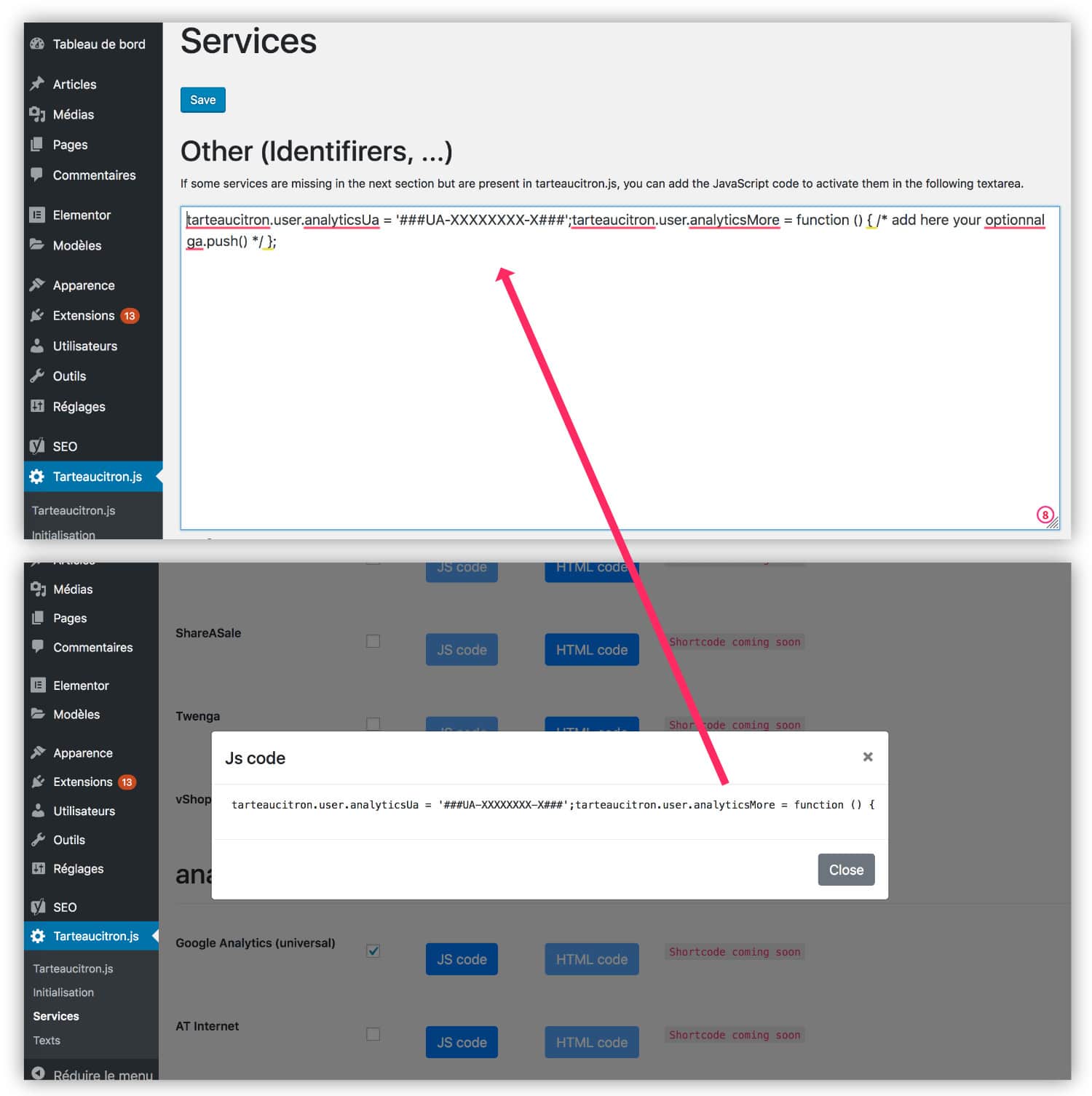 selectionner services