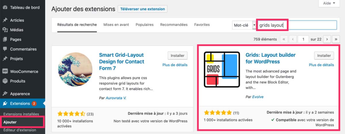 Extension Grids Layout Builder