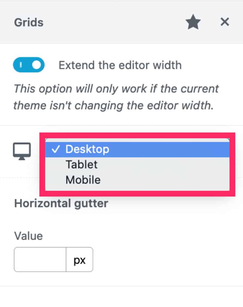 Option de visibilité