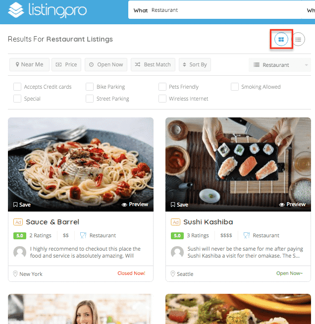 Site annuaire wpformation, vue grille