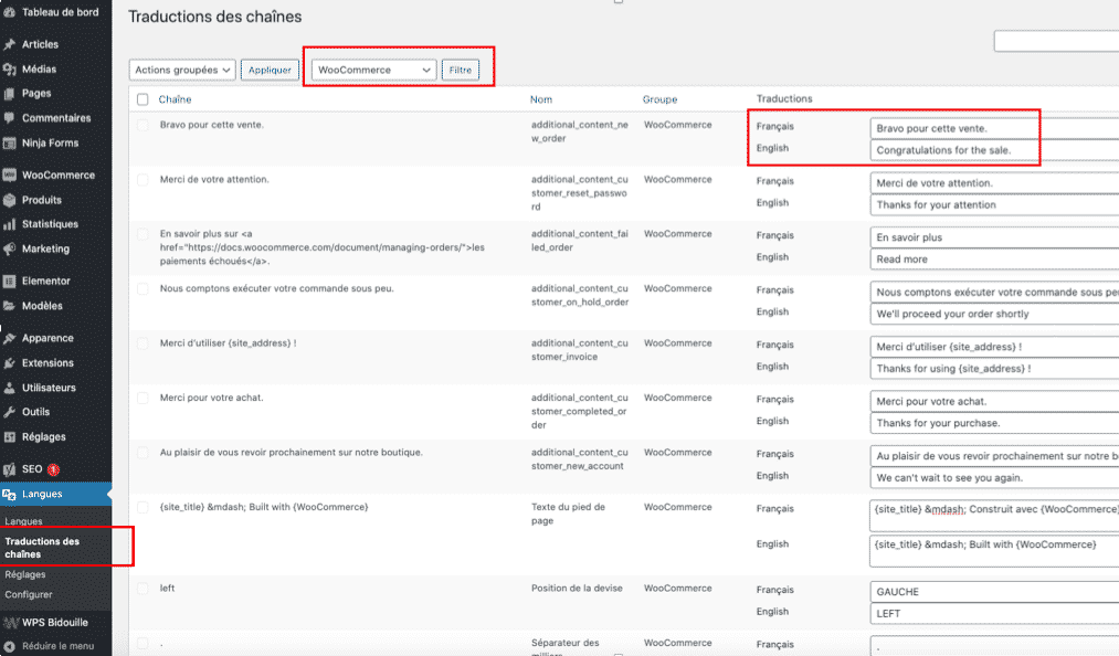 traduction des emails woocommerce avec polylang