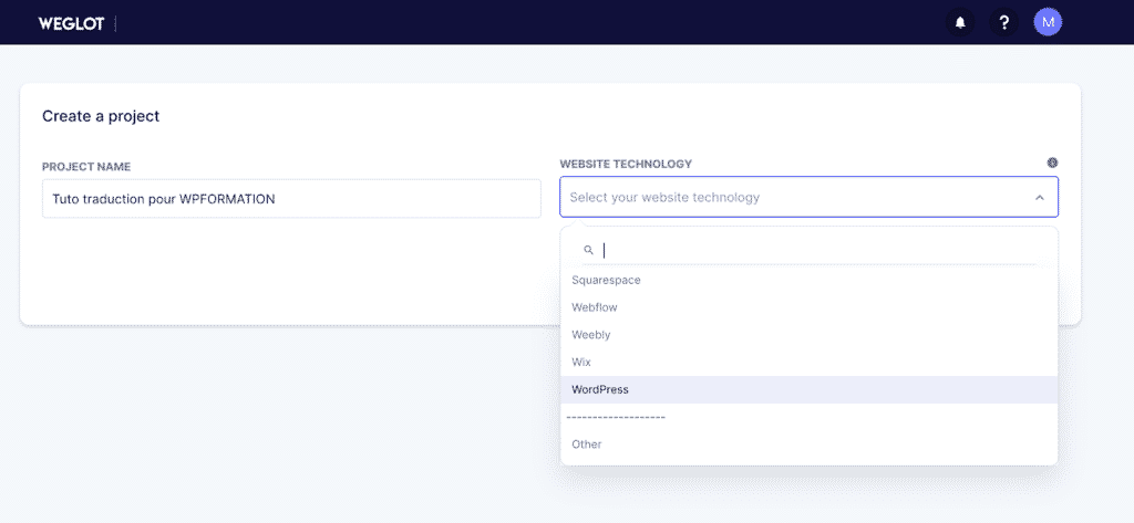 Tutoriel Weglot WPFormation prix par an choix de la technologie