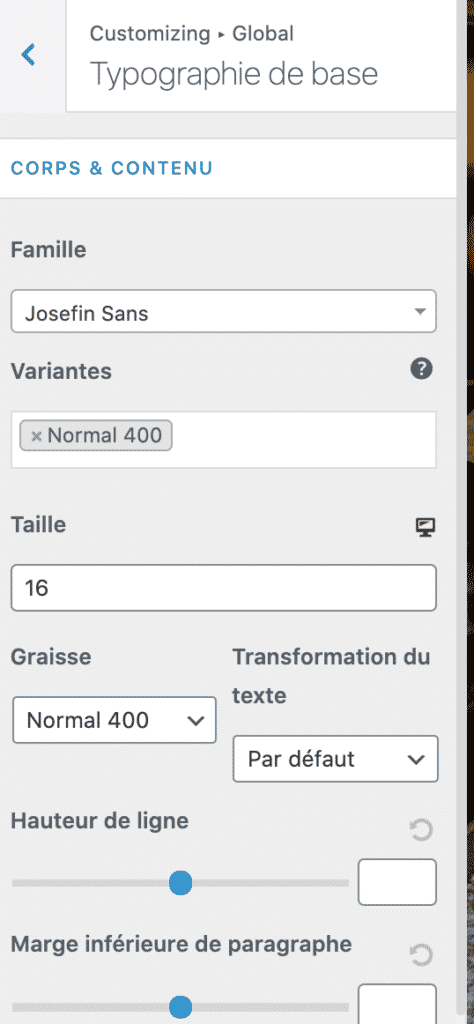 Astra wpformation typographie