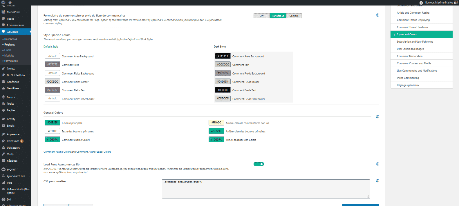 Personnalisation - WPdiscuz Personnalisation - WPdiscuz