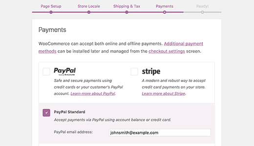 Options de paiement WooCommerce