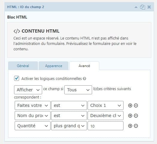 Conditions Logiques Gravity Forrms