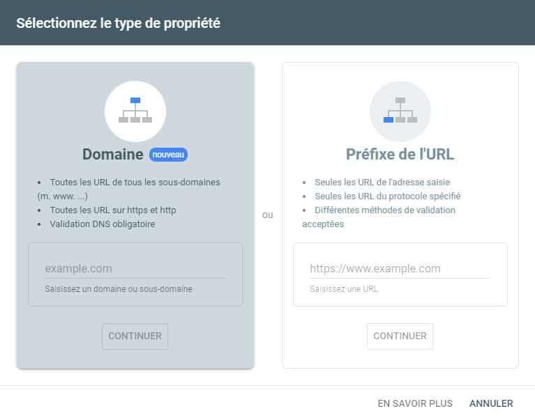 Definir La Propriete Google Search Console