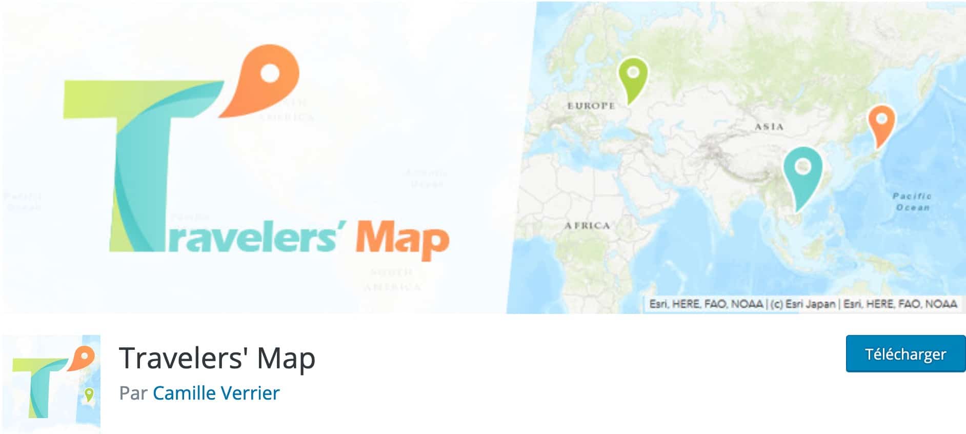 Plugin Travel Map WordPress Blog Voyage