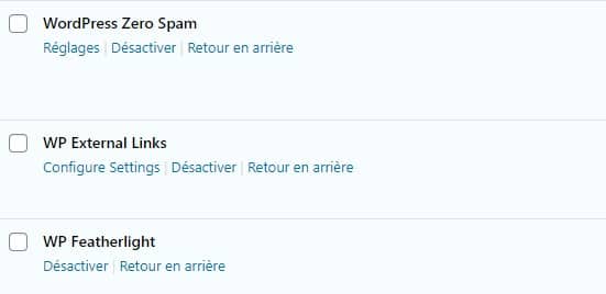Retour En Arriere WordPress