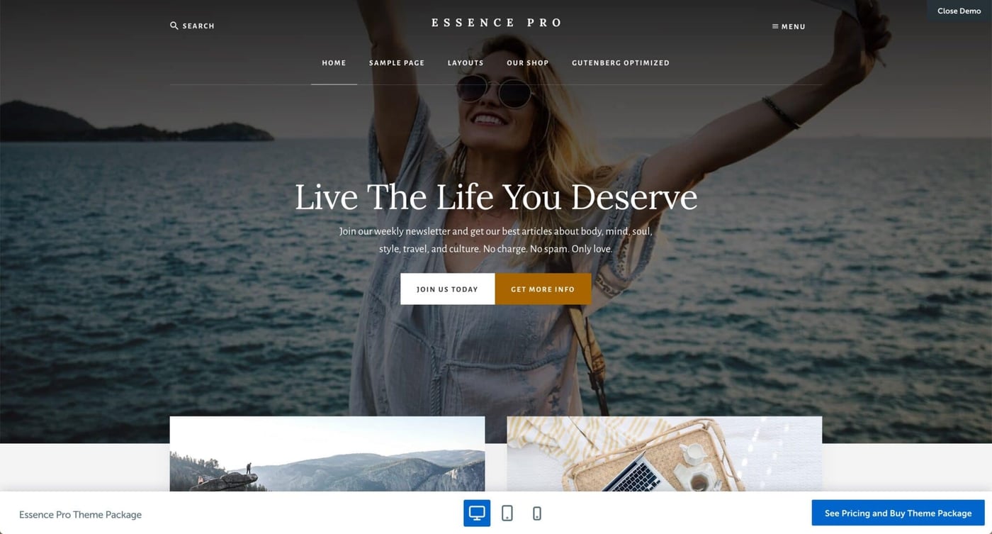 Theme WordPress Blog Voyage 6