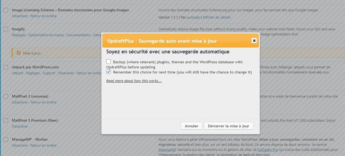 Updraft Avant Mise A Jour