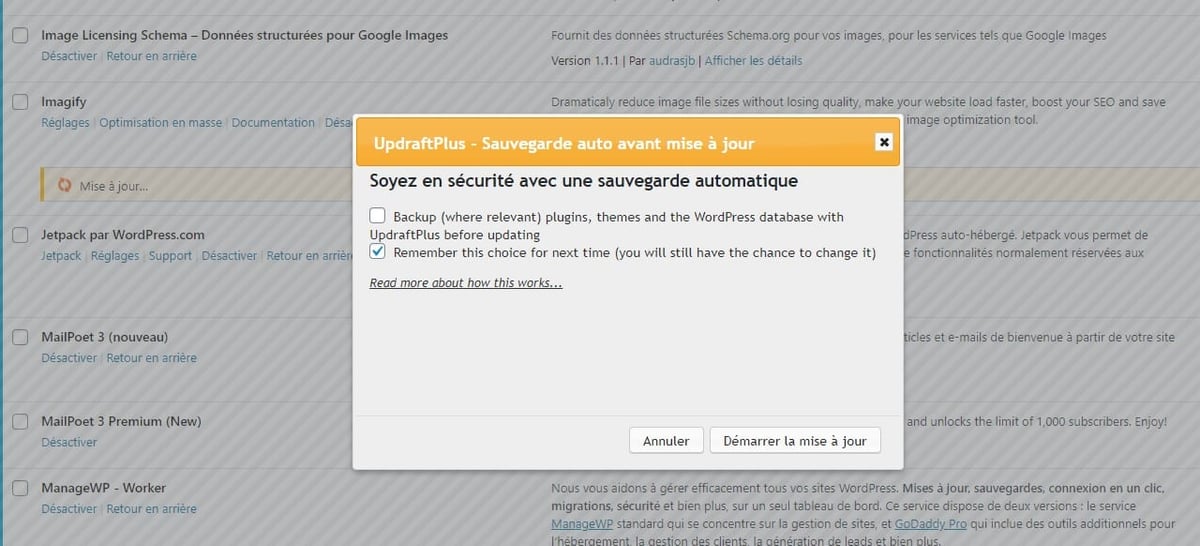 Updraft Avant Mise A Jour