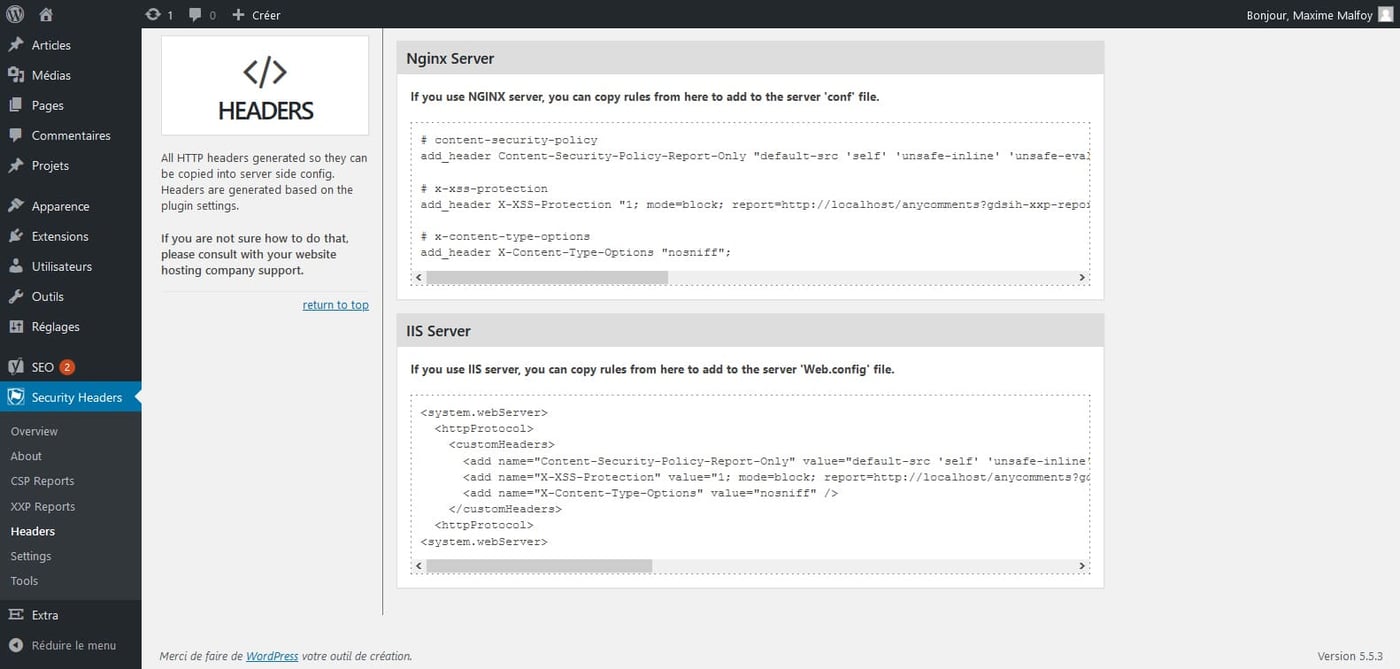 GD Security Headers prépare vos en-têtes