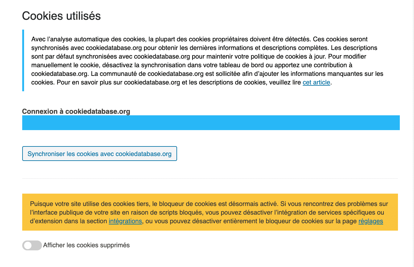Cookies Utilisés Maj