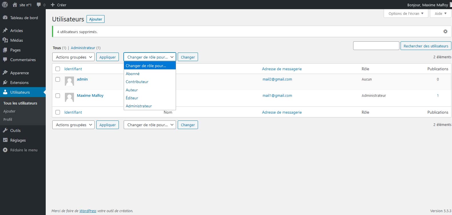 Assigner des rôles aux anciens utilisateurs partagés sur WordPress Assigner des rôles aux anciens utilisateurs partagés sur WordPress