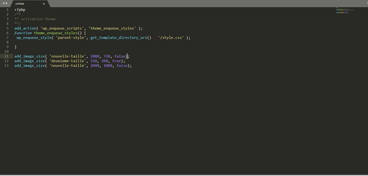 Générer des tailles d'images via le fichier functions.php Générer des tailles d'images via le fichier functions.php