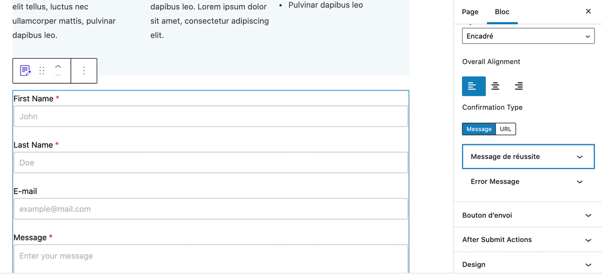 11 options formulaire
