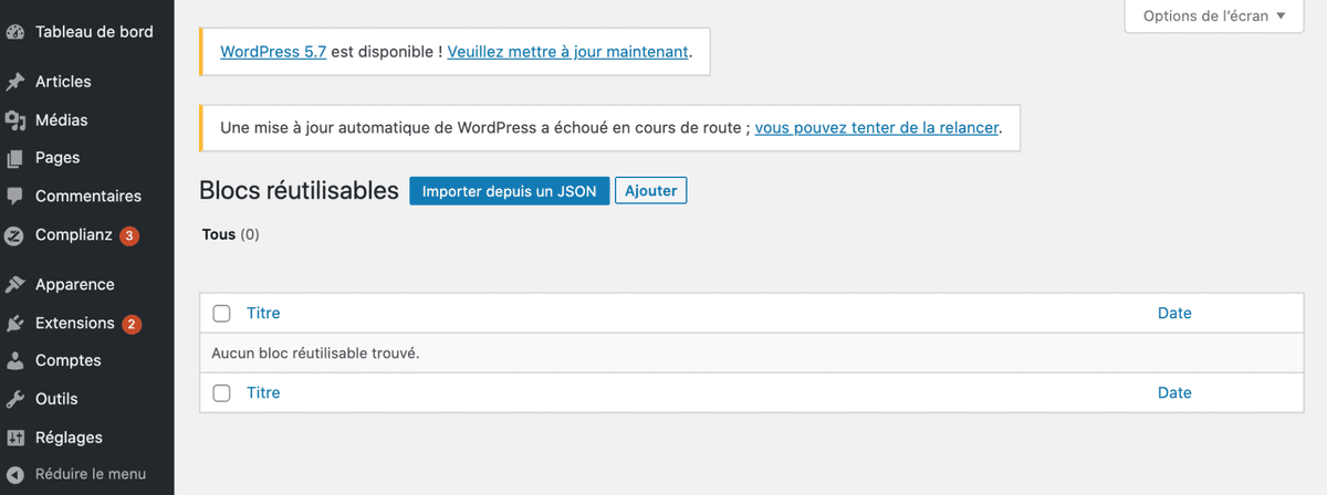 6 blocs réutilisables