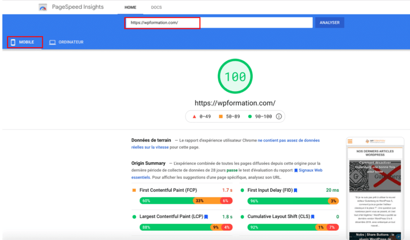 core web vitals mobile