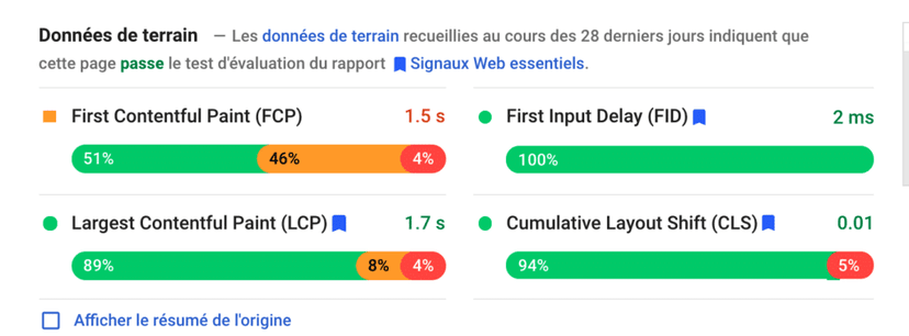 donnees de terrain core web vitals