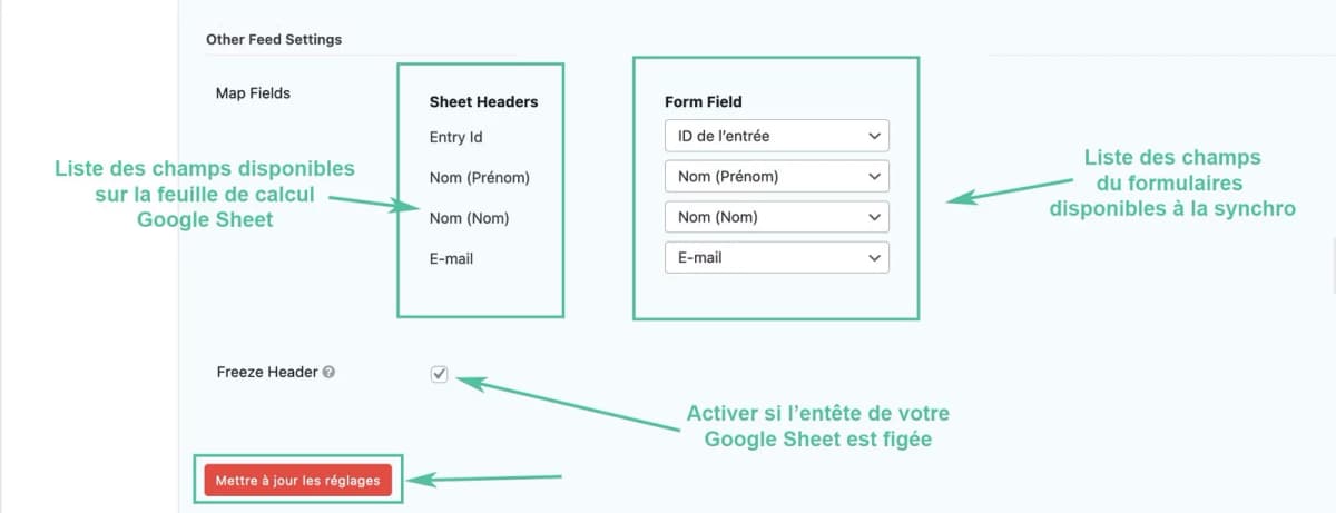 synchroniser gravity form google sheet plugin wordpress 11
