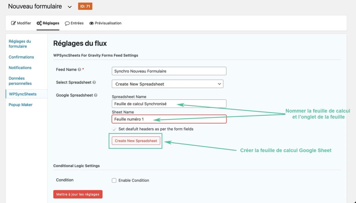 synchroniser gravity form google sheet plugin wordpress 18