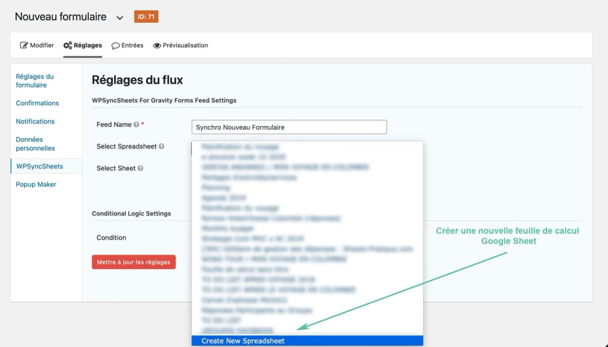 synchroniser gravity form google sheet plugin wordpress 19