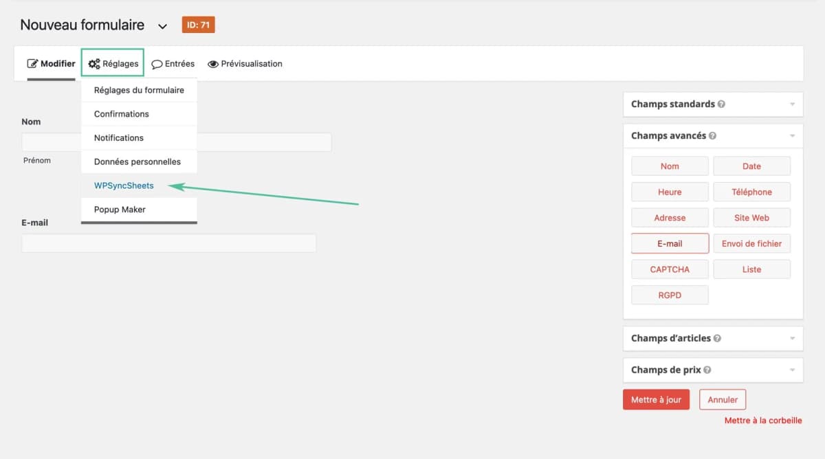 synchroniser gravity form google sheet plugin wordpress 21 1