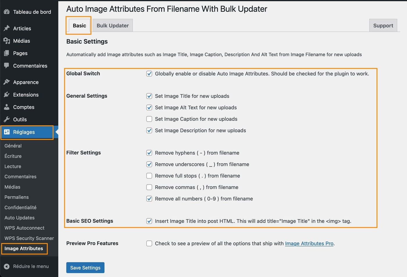 renommer images automatique plugin wordpress 1