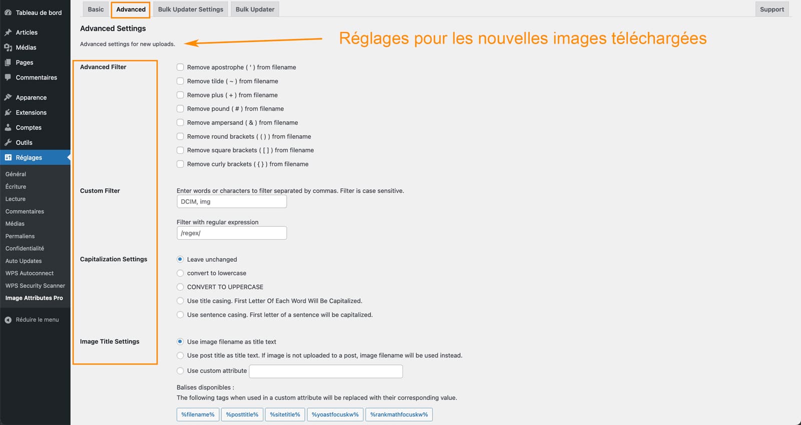 renommer images automatique plugin wordpress 32